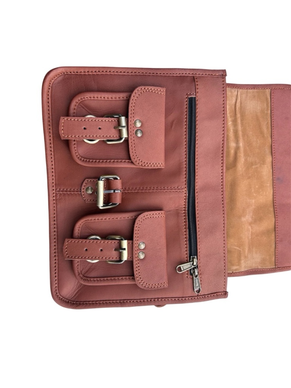 Cuero Genuine Leather Satchel / Briefcase • Brown • No Strap • Read Description - Picture 5 of 7